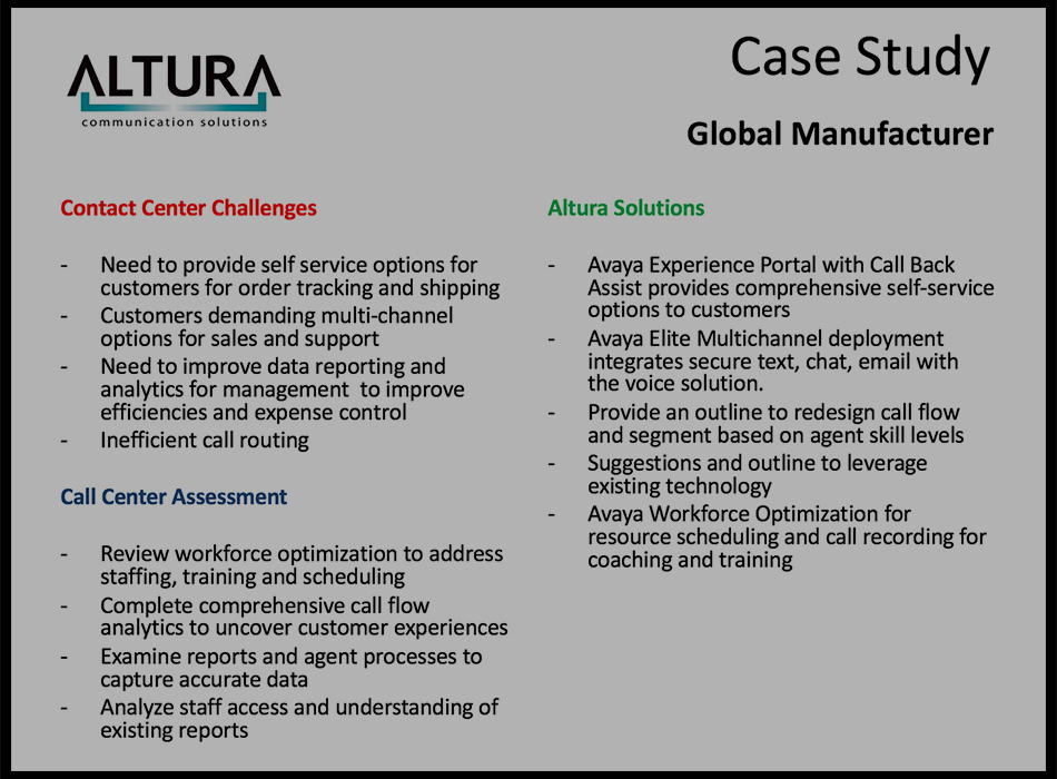 Global Manufacturer Case Study