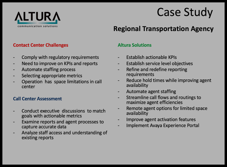 Regional Transportation Agency Case Study