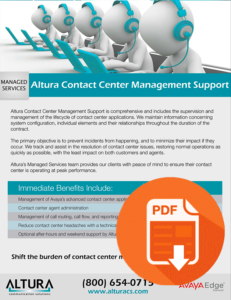 Altura Contact Center Management Support