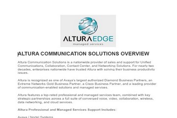 Altura Communication Solutions Services Overview